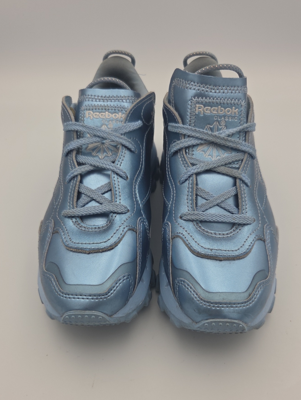 Reebok Women's Cardi B Metallic Light Blue Sneakers size 7.5
